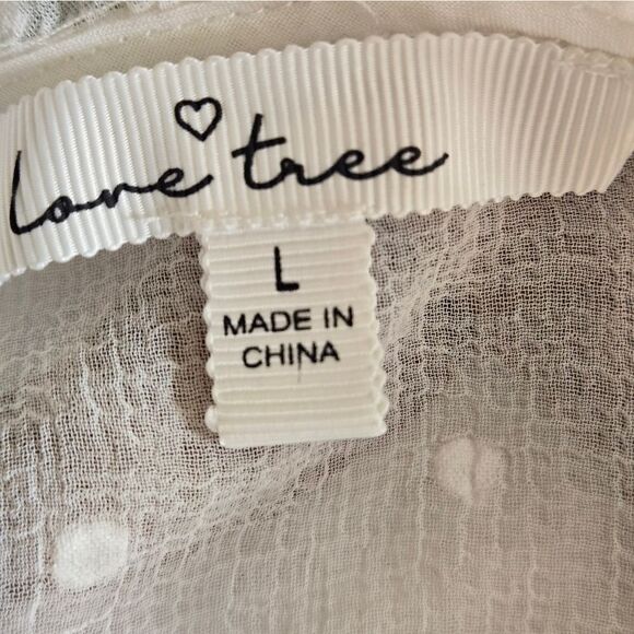 Love Tree Sheer White Lace Trim Peplum Romantic Blouse NWT - Picture 6 of 7